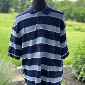 Ralph Lauren Men's Polo Shirt in Dark Blue and Light Blue